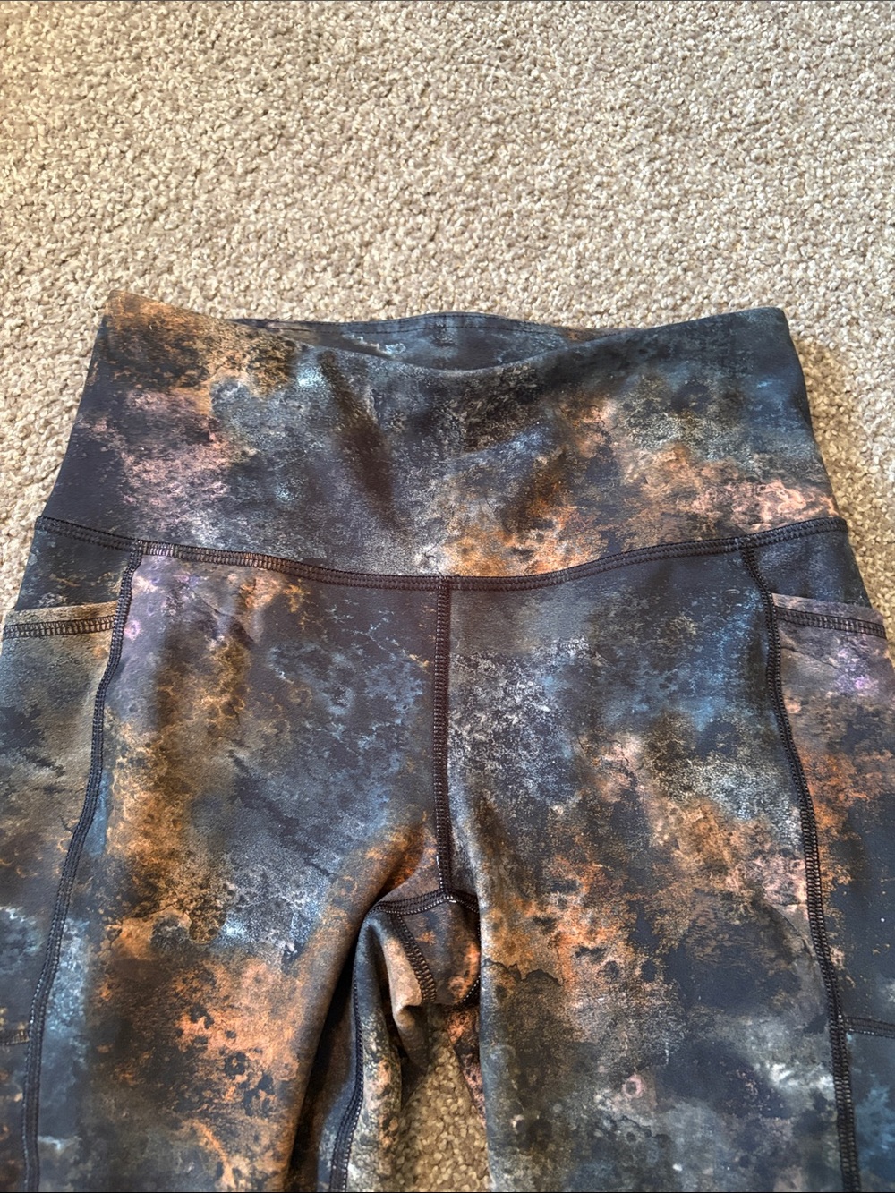 RBX Abstract Metallic Print High-Waist Leggings - Picture 3 of 4